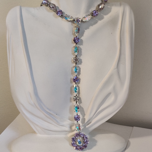 Swarovski Crystals Sautoir necklace and matching bracelet Creations Georgianni - Picture 8 of 16
